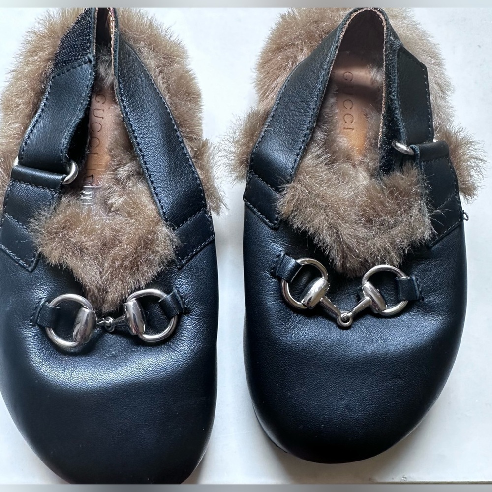 Gucci CHILDREN'S PRINCETOWN SLIPPER with fure
